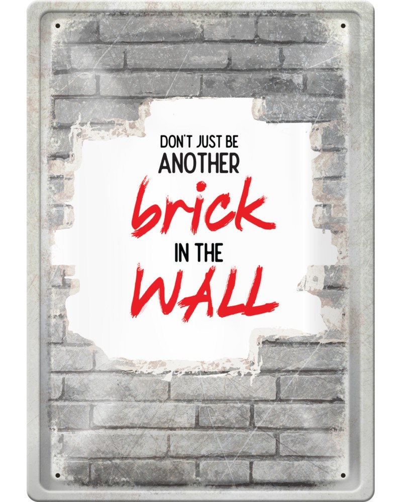 Метална табелка Simetro books Brick In The Wall Метална табелка Simetro books Brick In The Wall - 20 x 30 cm -