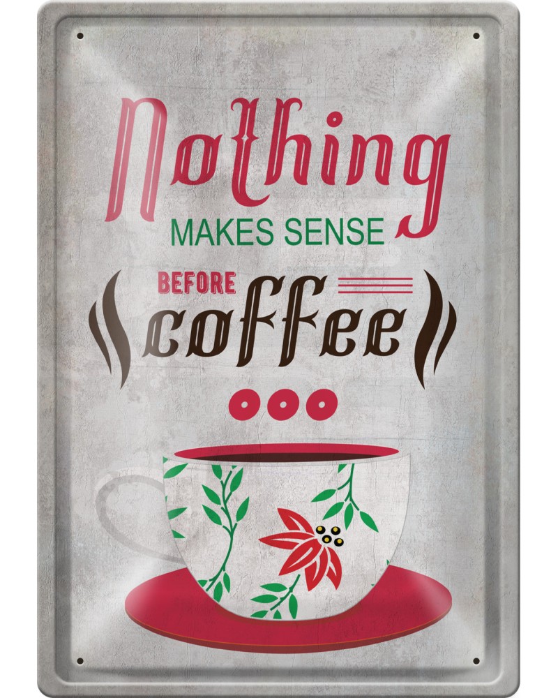 Метална табелка Simetro books Coffee Метална табелка Simetro books Coffee - 20 x 30 cm -