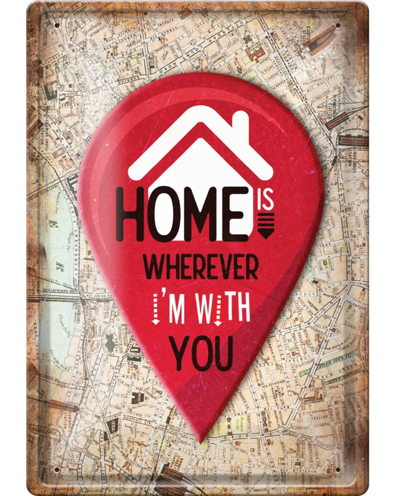 Метална табелка Simetro books Home Метална табелка Simetro books Home - 20 x 30 cm -