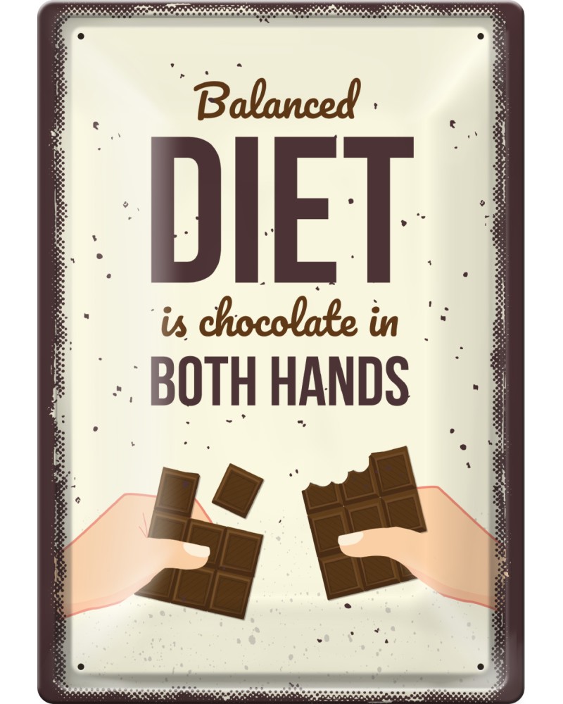 Метална табелка Simetro books Balanced Diet Метална табелка Simetro books Balanced Diet - 20 x 30 cm -