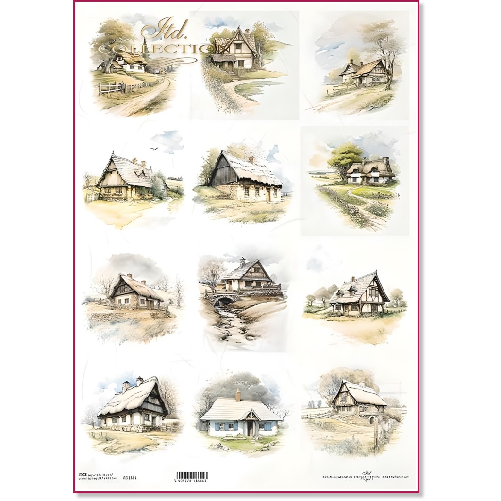 Декупажна хартия ITD Collection - Къщи Декупажна хартия ITD Collection - Къщи - A3 -