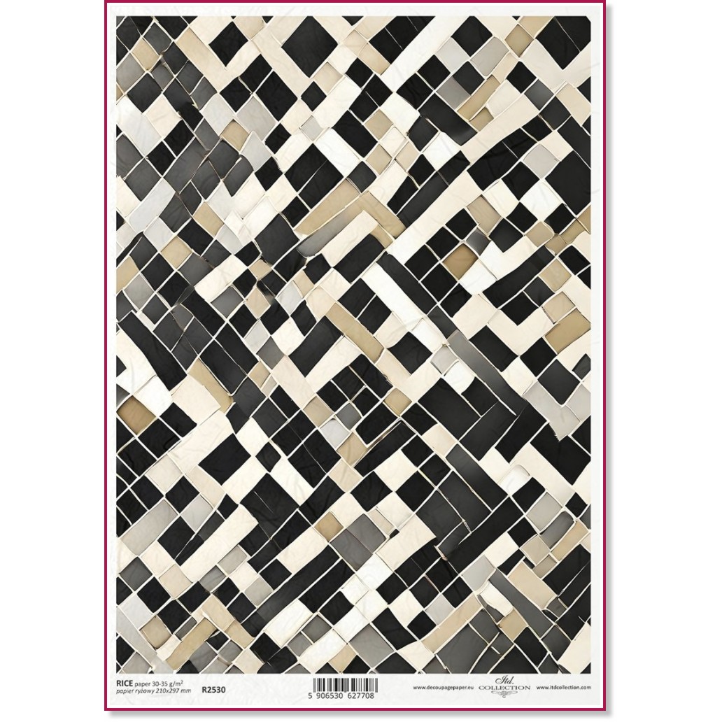 Декупажна хартия ITD Collection - Мозайка Декупажна хартия ITD Collection - Мозайка - A4 -