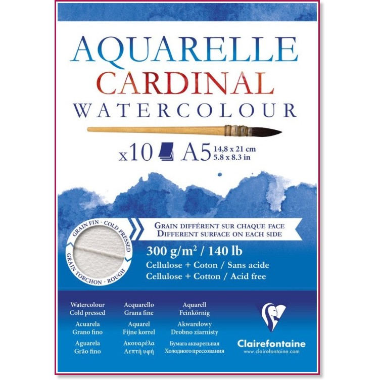    Clairefontaine Cardinal - 10 , 300 g/m<sup>2</sup> - 