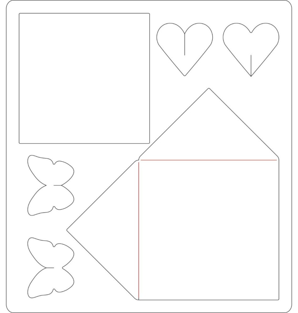 Щанци за машина за изрязване и релеф Sizzix Bigz Minni Card and Envelope Set Щанци за машина за изрязване и релеф Sizzix Bigz Minni Card and Envelope Set - 6 елемента -
