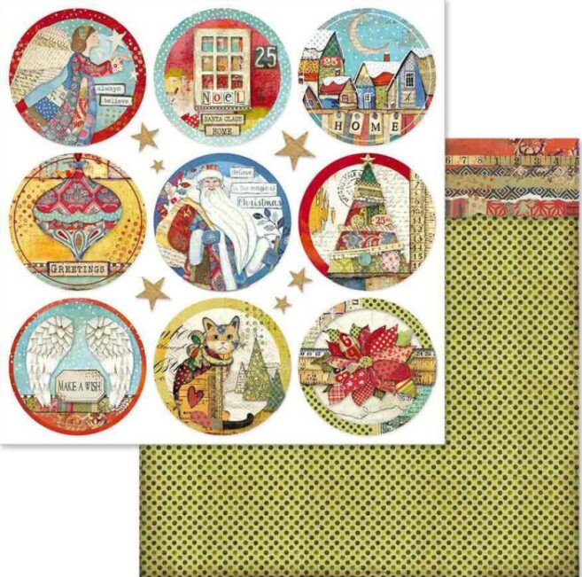    Stamperia -   - 30.5 x 30.5 cm   Christmas Patchwork - 