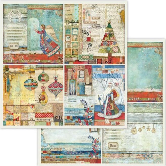 ������ �� ����������� Stamperia - ������� �������� - 30.5 x 30.5 cm �� ���������� Christmas Patchwork - 