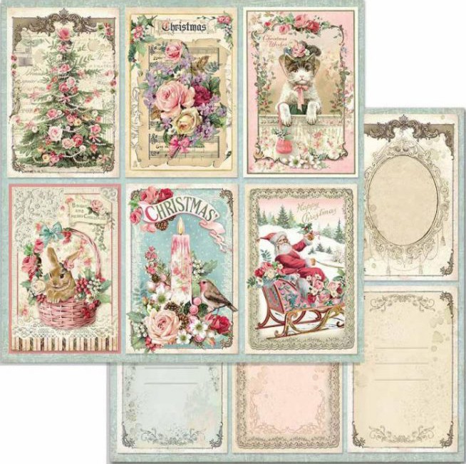    Stamperia -   - 30.5 x 30.5 cm   Pink Christmas - 