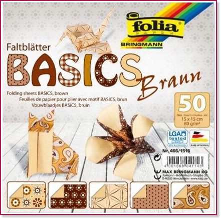    Folia Bringmann - Braun - 50 , 15 x 15 cm, 80 g/m<sup>2</sup> - 