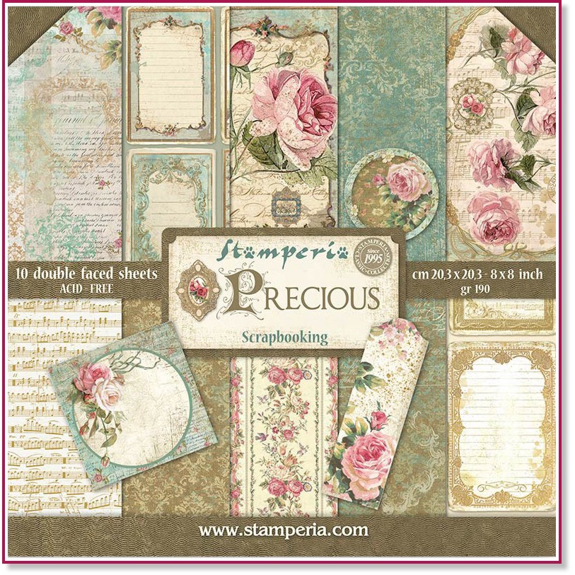    Stamperia -  - 10 , 20.3 x 20.3 cm   Precious - 