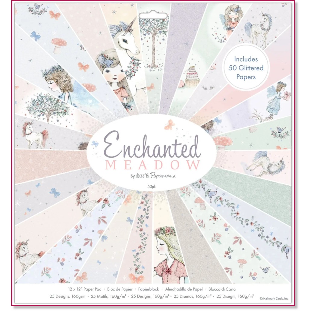 Хартии за скрапбукинг Docrafts Enchanted Meadow Хартии за скрапбукинг Docrafts Enchanted Meadow - 50 листа, 30.5 x 30.5 cm -