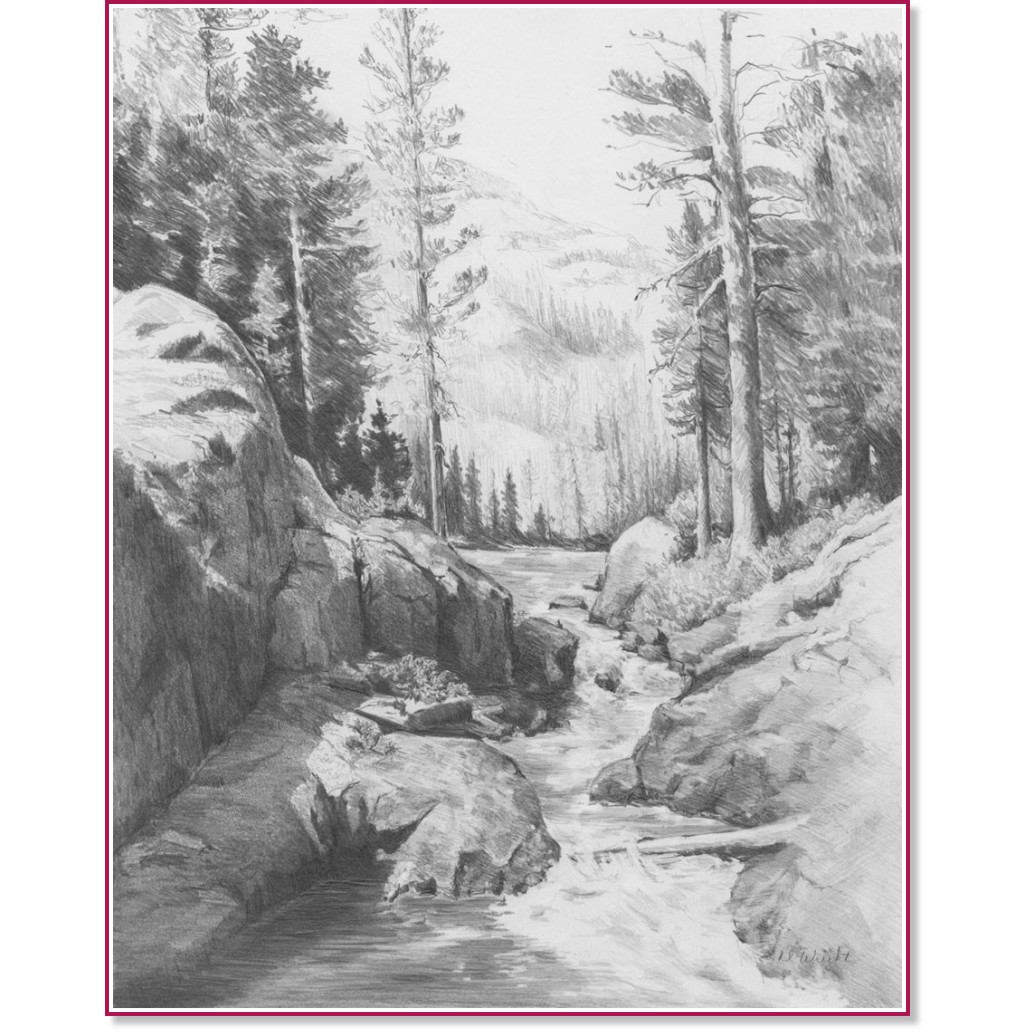 Рисуване по номера Royal & Langnickel - Поток в гора Рисуване по номера Royal & Langnickel - Поток в гора - 23 x 30 cm с графични моливи -