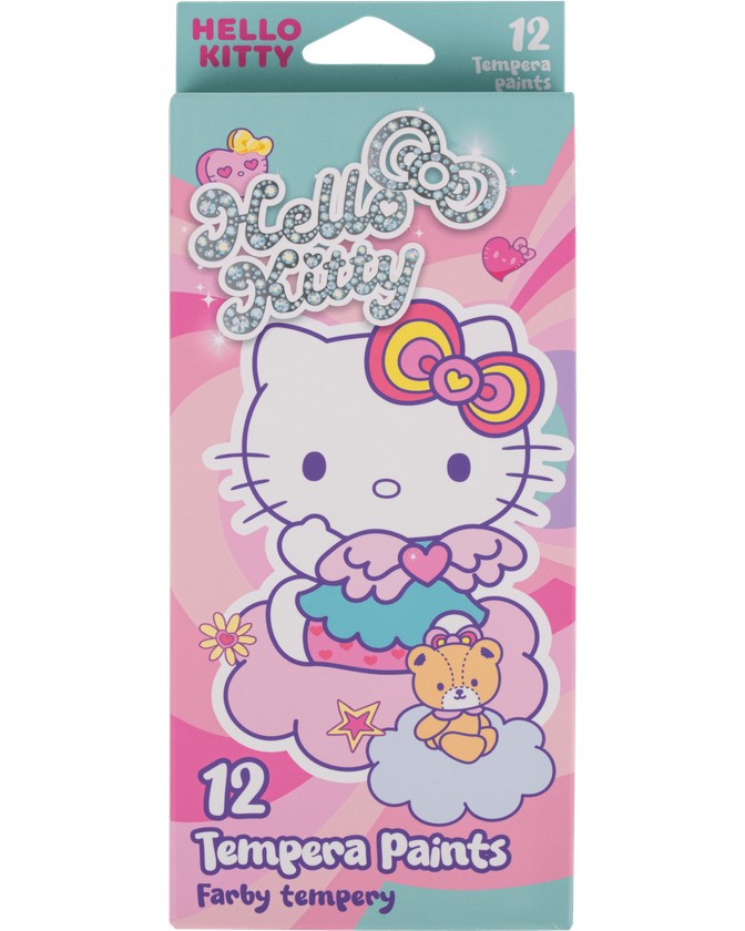 Темперни бои Colorino Kids Темперни бои Colorino Kids - 12 цвята x 12 ml на тема Hello Kitty - боя
