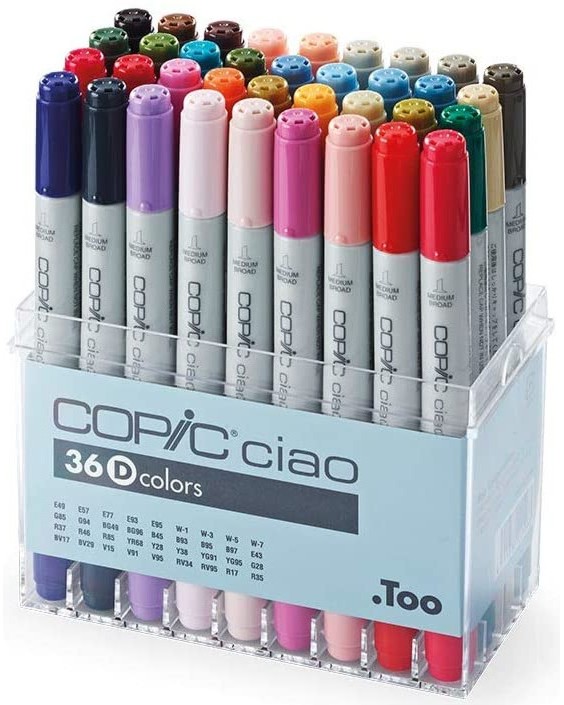 Двувърхи маркери Copic Set D Двувърхи маркери Copic Set D - 36 цвята от серията Ciao -