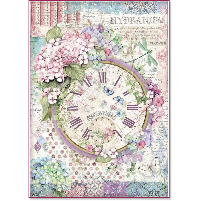   Stamperia -    - A4   Hortensia - 