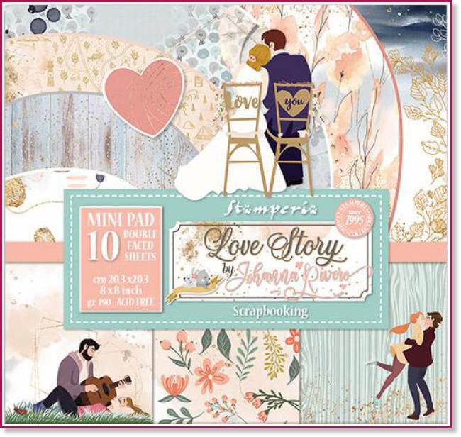    Stamperia -   - 10 , 20.3 x 20.3 cm   Love story - 