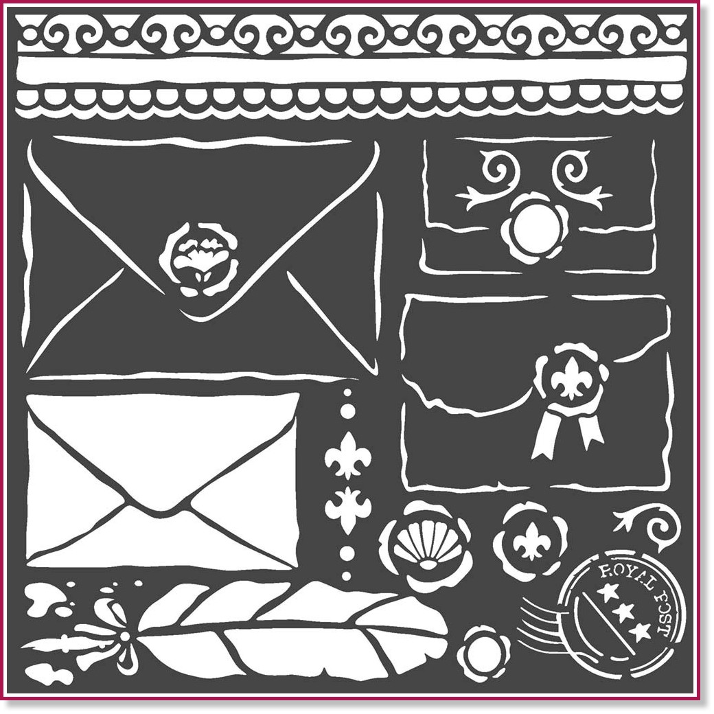 Шаблон Stamperia - Писма Шаблон Stamperia - Писма - 18 x 18 cm -