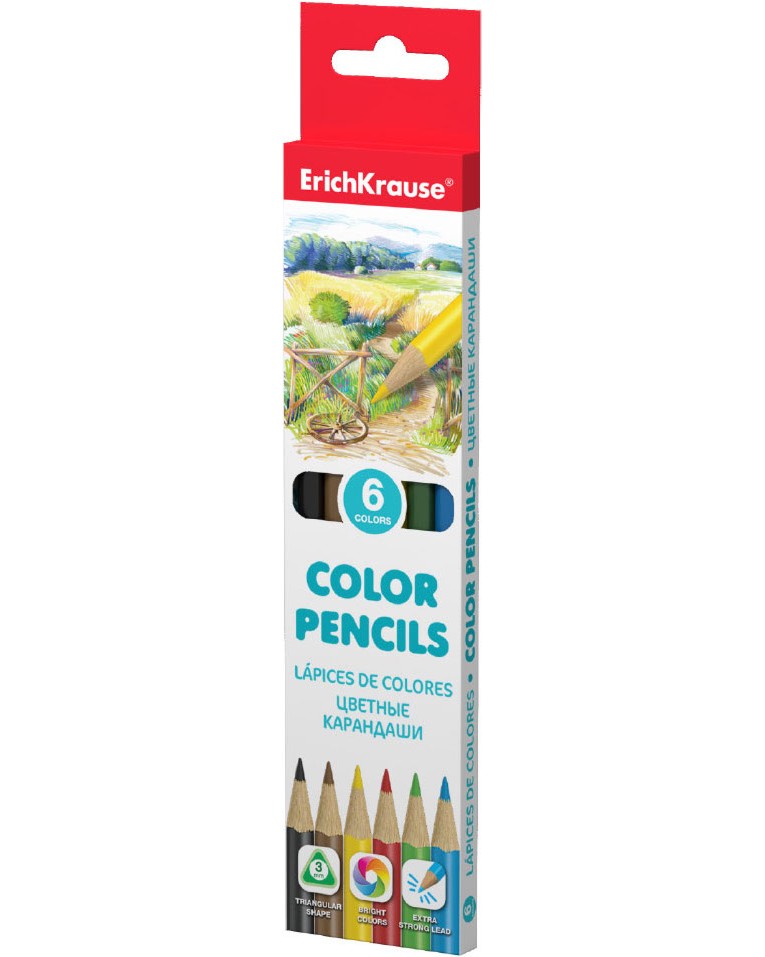 Цветни моливи Erich Krause - 6, 12 или 18 цвята - 