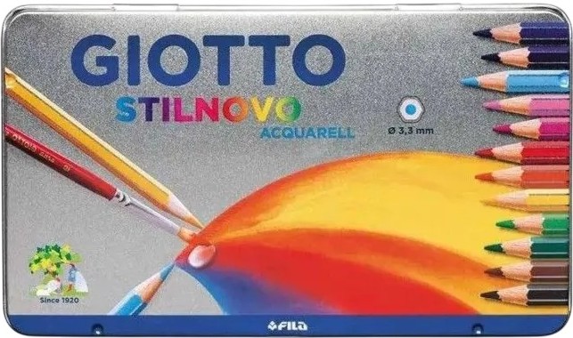 Акварелни моливи Giotto Акварелни моливи Giotto - 12 или 24 цвята в метална кутия -