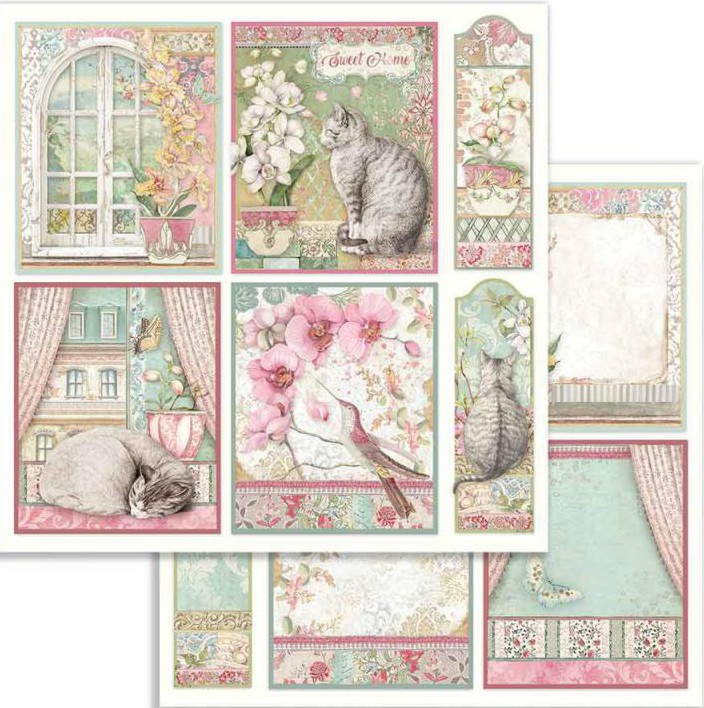    Stamperia -    - 30.5 x 30.5 cm   Orchids and Cats - 