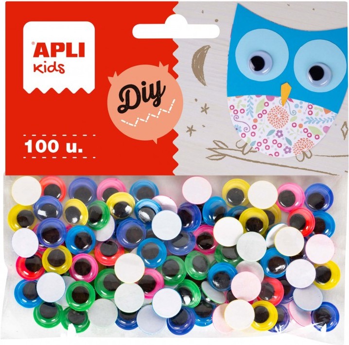Цветни мърдащи се очички Apli Kids Цветни мърдащи се очички Apli Kids - 100 броя с широчина ∅ 10 mm -