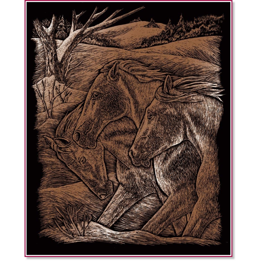 Скреч картина Royal & Langnickel - Коне Скреч картина Royal & Langnickel - Коне - 20 x 25 cm -