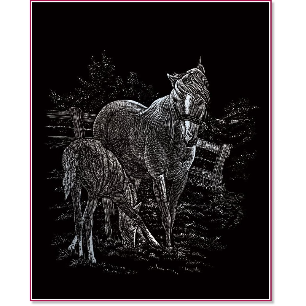 Скреч картина Royal & Langnickel - Коне Скреч картина Royal & Langnickel - Коне - 20 x 25 cm -