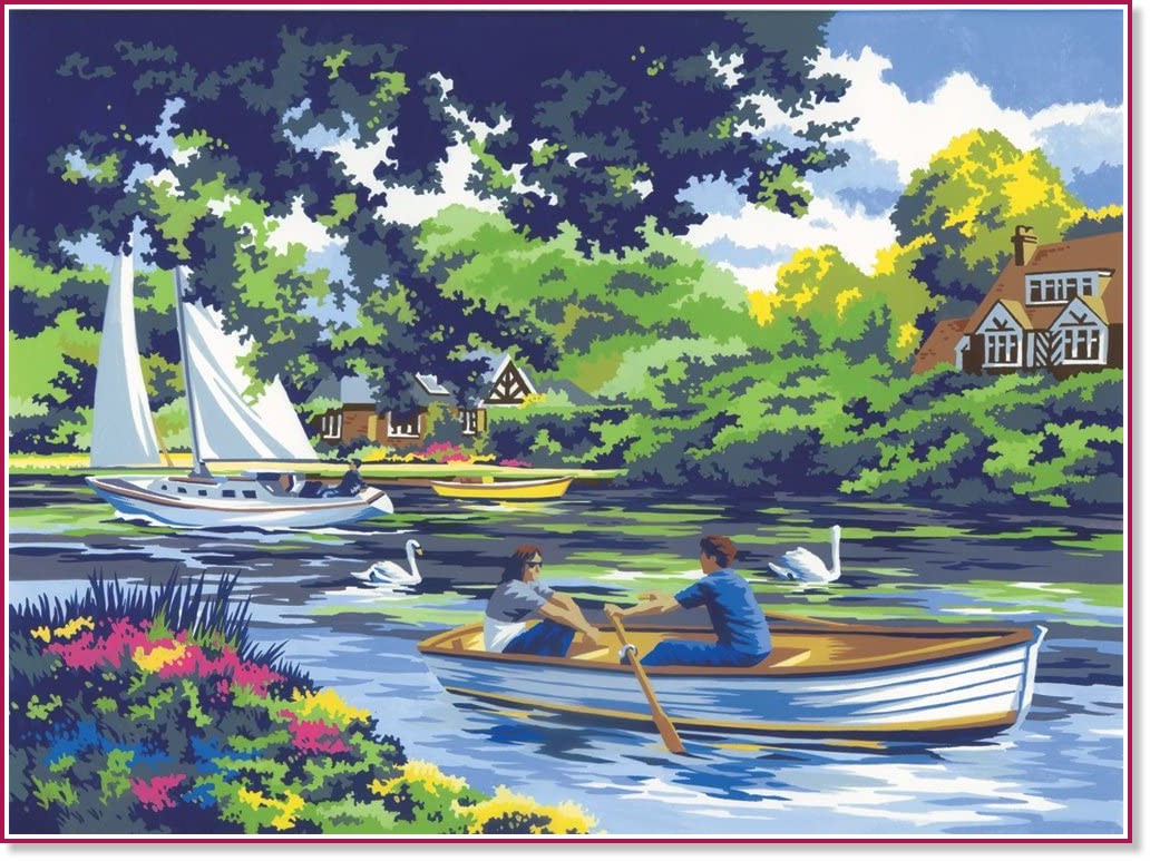Рисуване по номера Royal & Langnickel - Разходка по реката - 39 x 30 cm - 