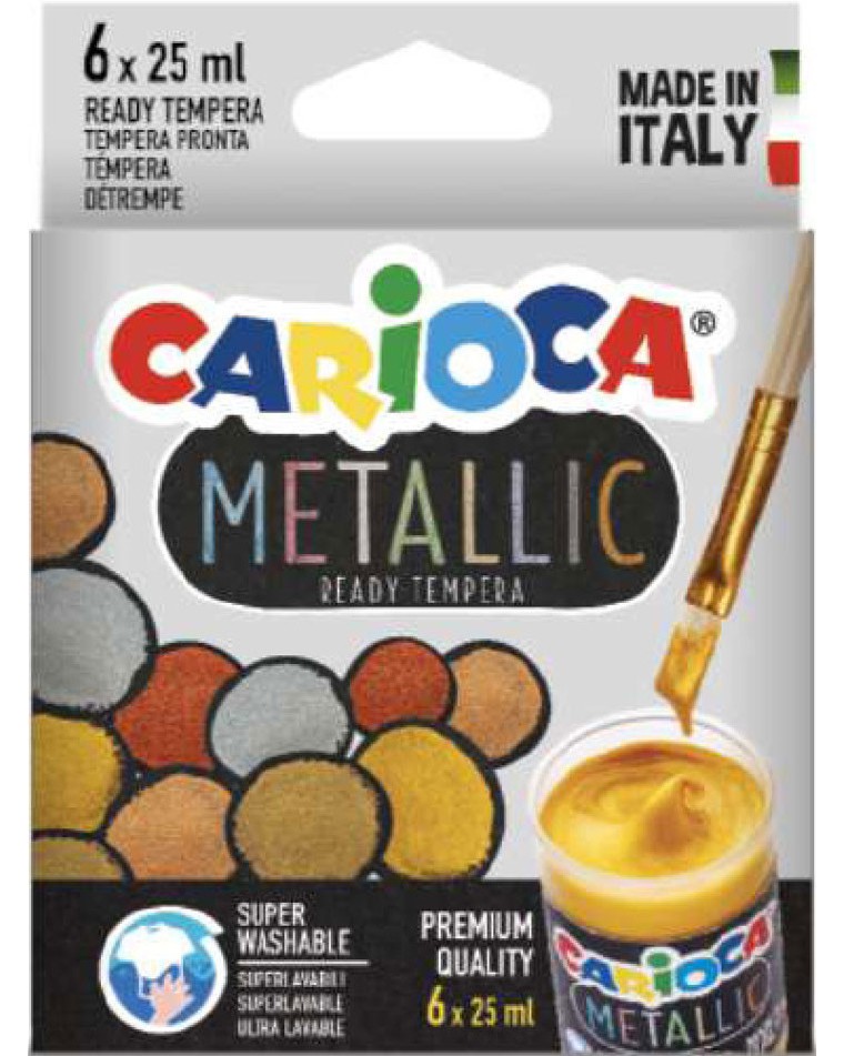 �������� ��� Carioca - 6 ����� x 25 ml � ��������� ����� �� ������� Metallic - 