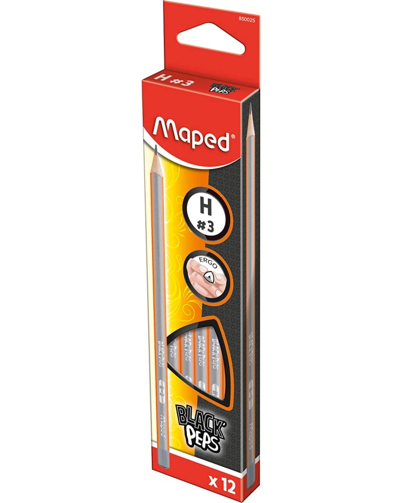 Графитни моливи H Maped Графитни моливи H Maped - 12 броя от серията Black'Peps -