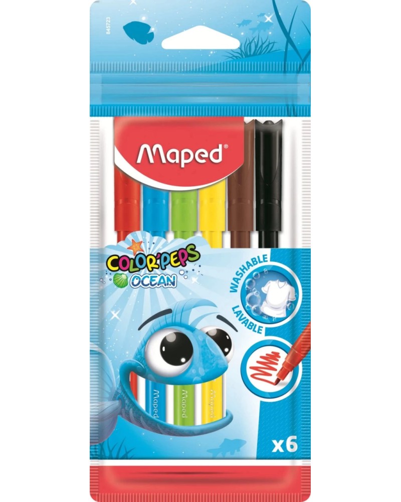 Флумастери Maped Ocean Флумастери Maped Ocean - 6, 10, 12, 18, 24, 36 или 48 цвята от серията Color' Peps -