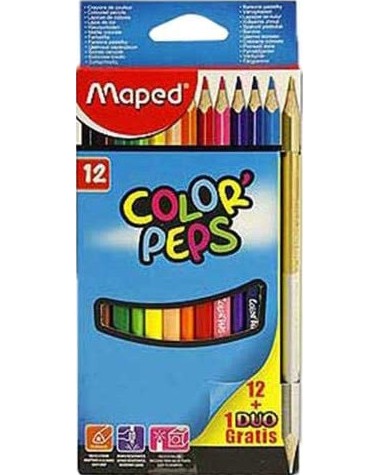 Цветни моливи Maped Цветни моливи Maped - 12 цвята от серията Color' Peps -
