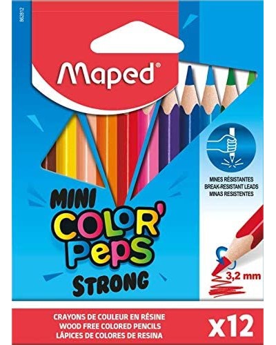 Къси цветни моливи Maped Strong Къси цветни моливи Maped Strong - 12 цвята от серията Color' Peps -