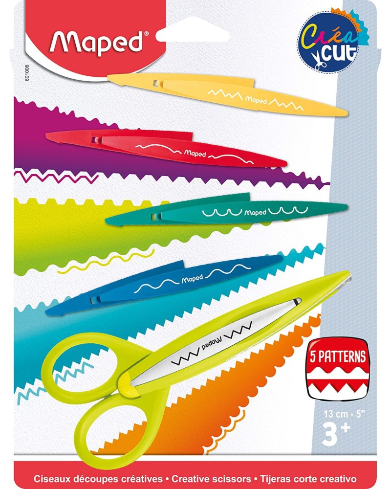 Детска ножица Maped - С 5 приставки от серията Crea Cut - 