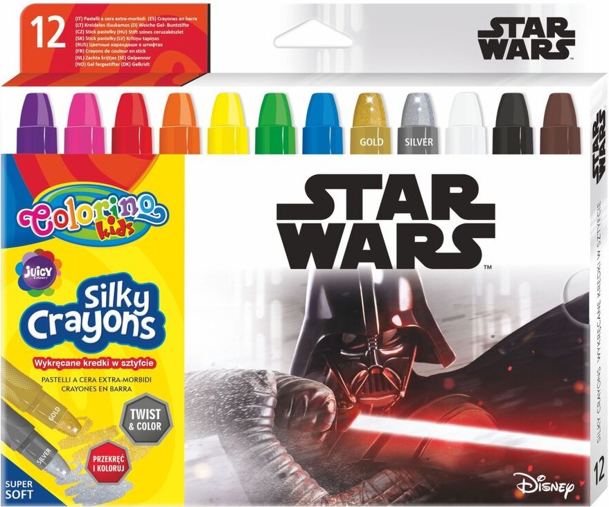 Гел-стик пастели Colorino Kids Гел-стик пастели Colorino Kids - 12 цвята на тема Star Wars -