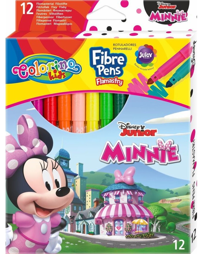 Флумастери Colorino Kids - Мини Маус Флумастери Colorino Kids - Мини Маус - 12 цвята на тема Мики Маус и приятели -