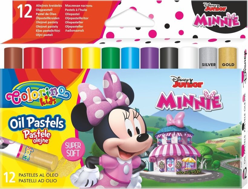 Маслени пастели Colorino Kids - Мини Маус Маслени пастели Colorino Kids - Мини Маус - 12 цвята на тема Мики Маус и приятели -