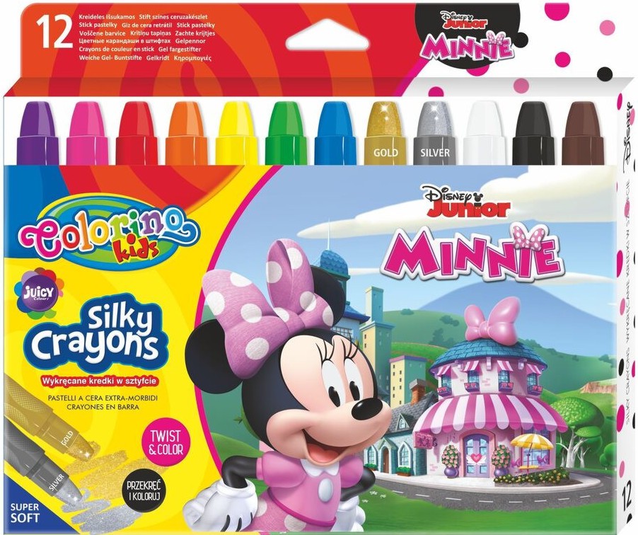 Гел-стик пастели Colorino Kids - Мини Маус Гел-стик пастели Colorino Kids - Мини Маус - 12 цвята на тема Мики Маус и приятели -