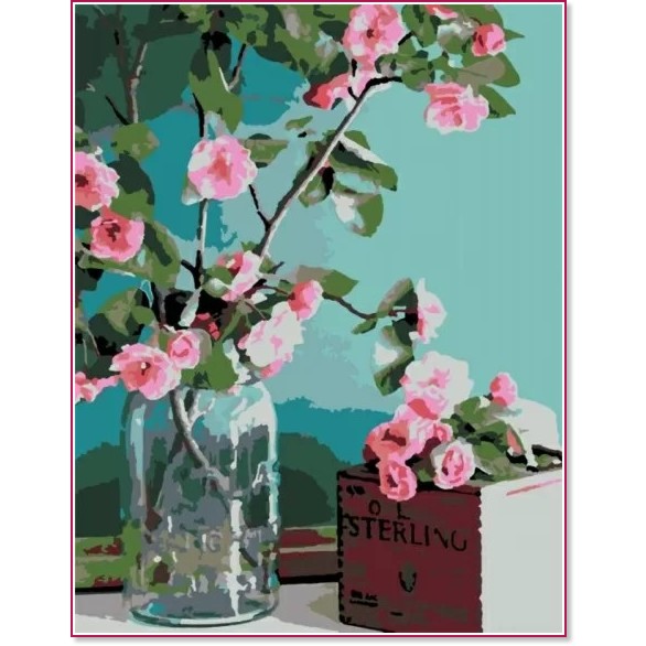 Рисуване по номера Rosa - Нежни цветя - 35 x 45 cm - 