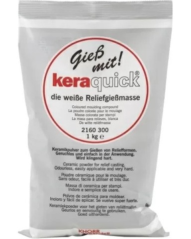 Бързовтвърдяващ бял гипс за отливки KPC Keraquick Бързовтвърдяващ бял гипс за отливки KPC Keraquick - 1 kg -