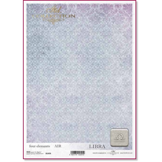Декупажна хартия ITD Collection - Зодия Везни Декупажна хартия ITD Collection - Зодия Везни - A4 -