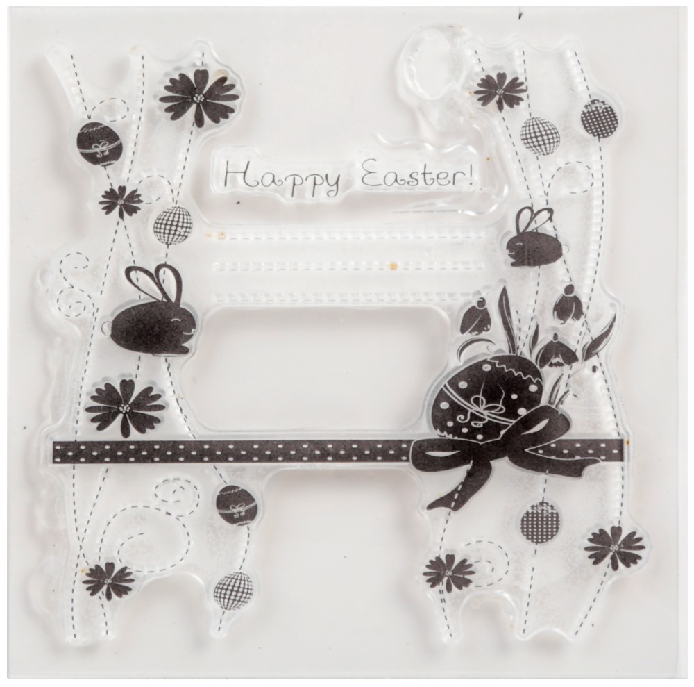 Силиконов печат Happy Easter Силиконов печат Happy Easter - 10 x 10 cm -
