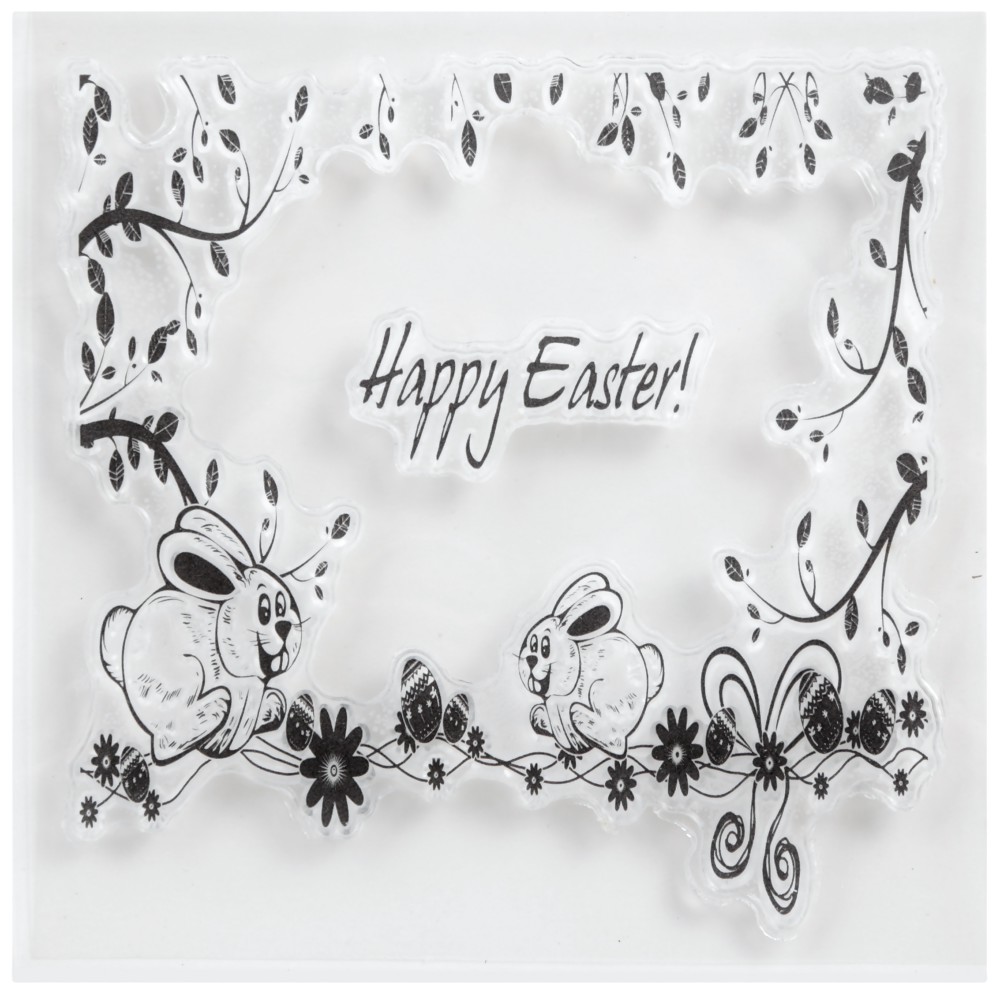 Силиконов печат Happy Easter Силиконов печат Happy Easter - 10 x 10 cm -
