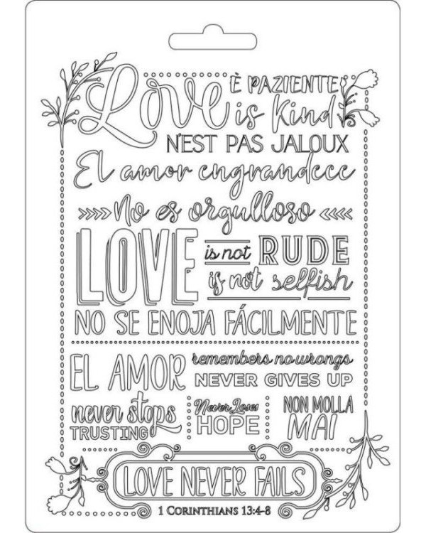 Силиконови форми за моделиране Stamperia Love Never Fails Силиконови форми за моделиране Stamperia Love Never Fails - 14.8 x 21 cm -