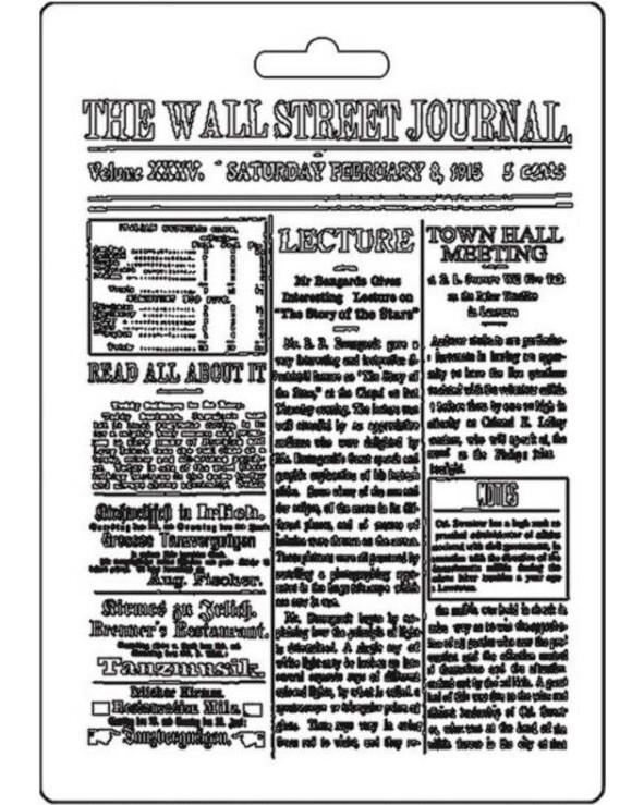 Силиконова форма за моделиране Stamperia The Wall Street Journal Силиконова форма за моделиране Stamperia The Wall Street Journal - 14.8 x 21 cm -