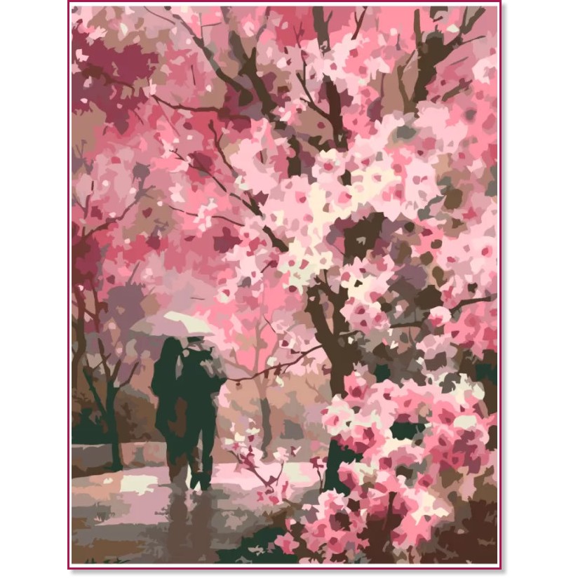 Рисуване по номера Rosa - Романтична разходка - 35 x 45 cm - 
