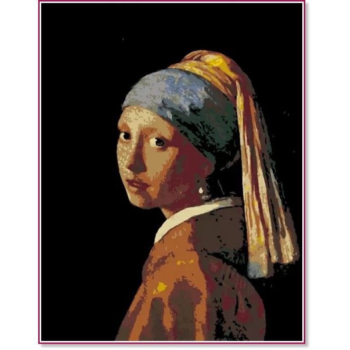 Рисуване по номера Rosa - Момичето с перлената обица - 35 x 45 cm - 