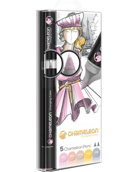 Двувърхи маркери Chameleon Pastel Tones - 5 цвята - 