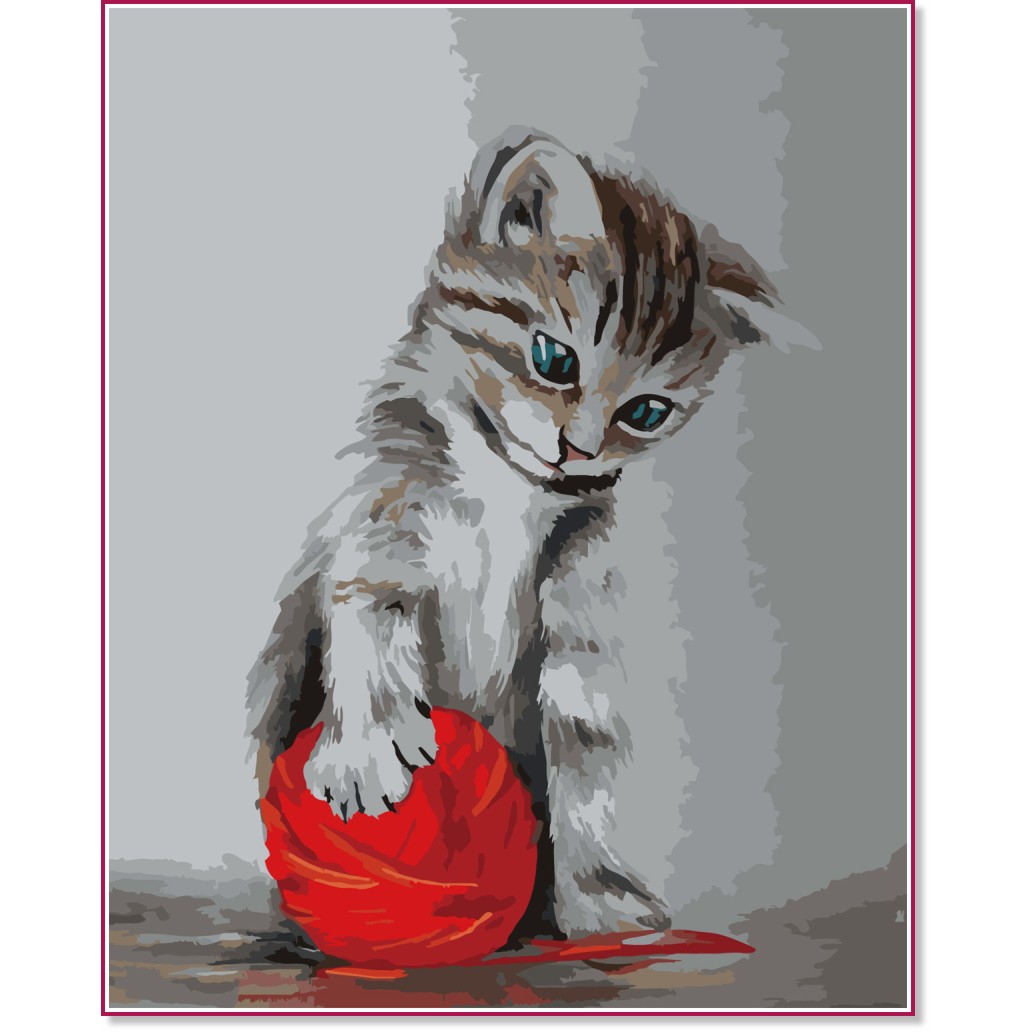Рисуване по номера Newart - Коте Рисуване по номера Newart - Коте - 40 x 50 cm -