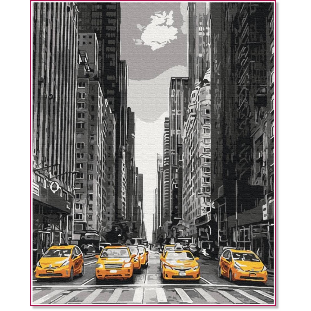 Рисуване по номера Gradientti - Ню Йорк такси - 40 x 50 cm - 