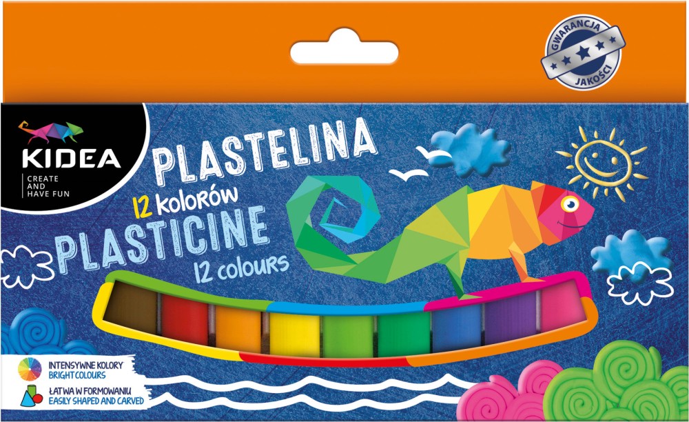 Пластилин Kidea - 12 цвята - 